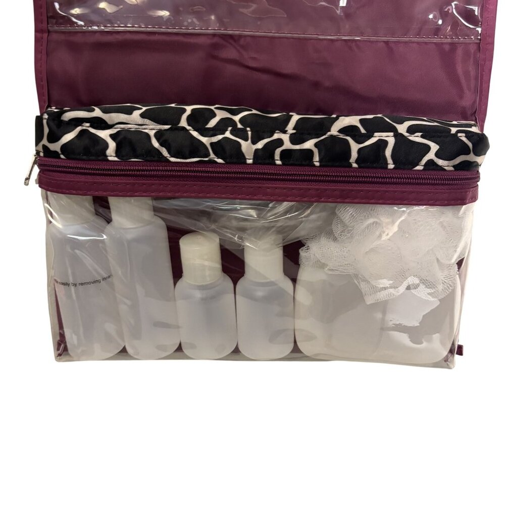 Hanging Travel Organizer 4  Plastic Bottles, Soap Dish, Pouff  Foldable - Picture 2 of 8
